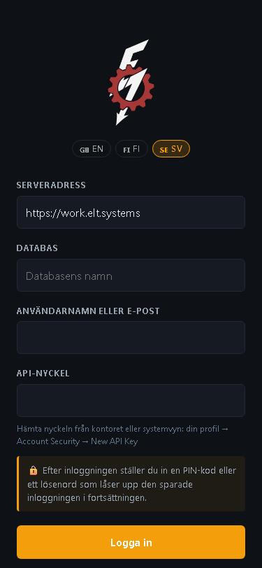 Login ruotsiksi